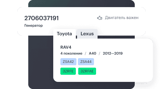 Подсказки применимости запчастей